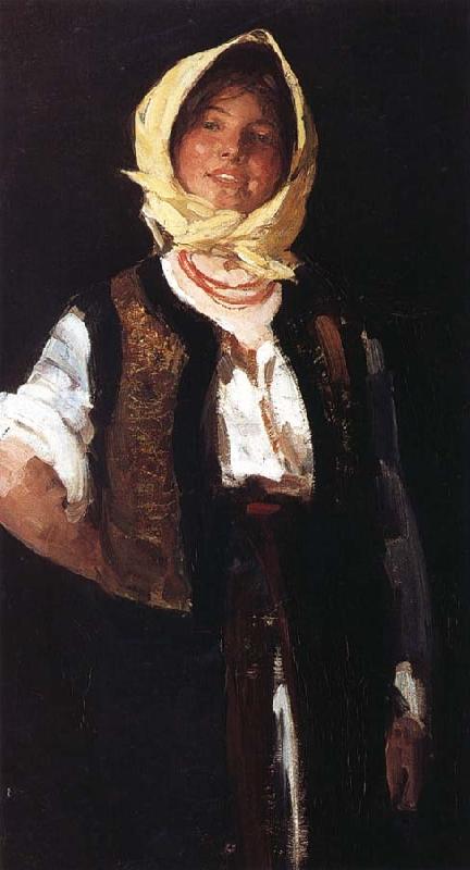 Nicolae Grigorescu Cheerful young Peasant oil painting image